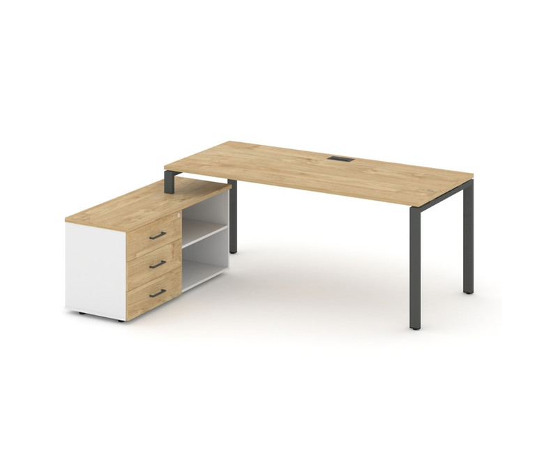 Style Project Direct Стол письменный с греденцией левой SN-6P.SRG-025.M(L) Тиквуд Светлый/Белый/Тикв