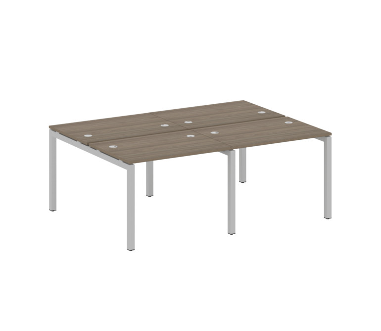 Metal System Quattro Рабочая станция на 4 места на П-образном м/к 50БП.СМ-4.1 Вяз Благородный/Металл