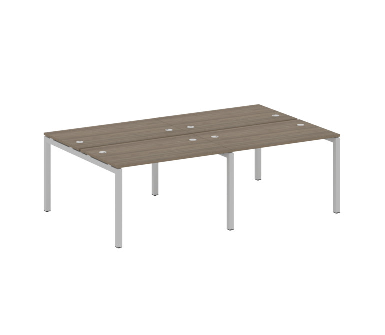 Metal System Quattro Рабочая станция на 4 места на П-образном м/к 50БП.СМ-4.2 Вяз Благородный/Металл