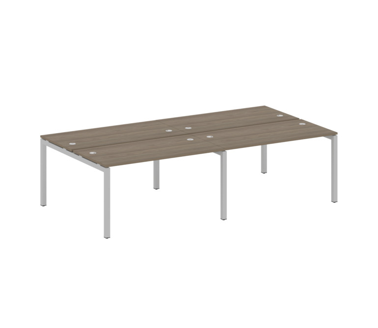 Metal System Quattro Рабочая станция на 4 места на П-образном м/к 50БП.СМ-4.3 Вяз Благородный/Металл