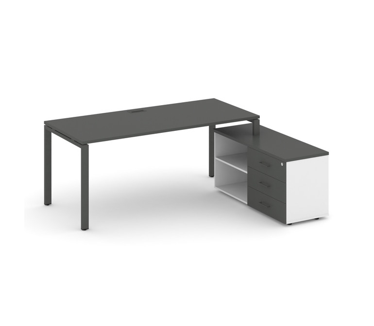 Style Project Direct Стол письменный с греденцией правой SN-6P.SRG-014.M(R) Антрацит/Белый/Антрацит/