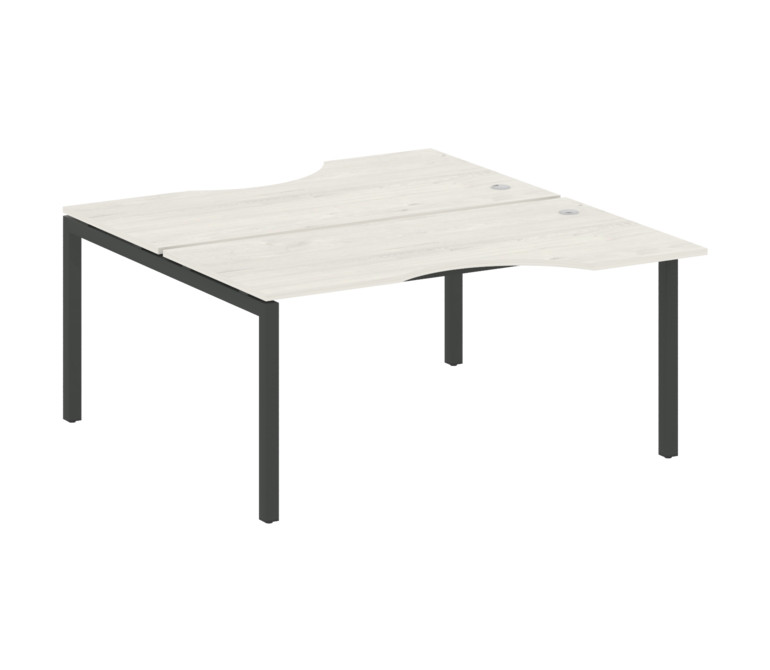 Metal System Quattro Рабочая станция криволинейная на П-образном м/к 50БП.РАС-СА-2.1 Дуб Наварра/Мет