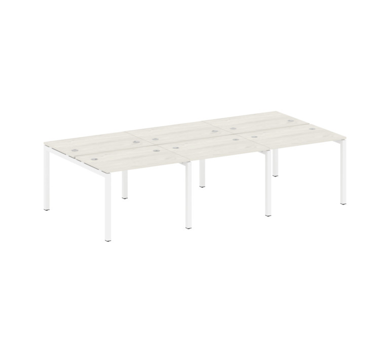 Metal System Quattro Рабочая станция на 6 раб. мест на П-образном м/к 50БП.СМ-6.1 Дуб Наварра/Металл