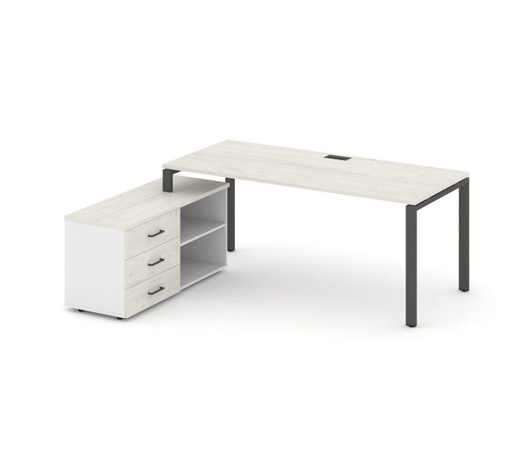 Style Project Direct Стол письменный с греденцией левой SN-6P.SRG-025.M(L) Дуб Наварра/Белый/Дуб Нав