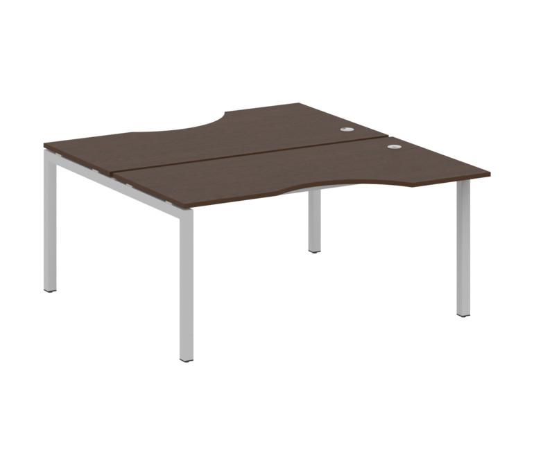 Metal System Quattro Рабочая станция криволинейная на П-образном м/к 50БП.РАС-СА-2.1 Венге Цаво/Мета