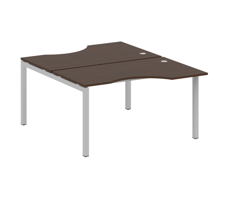 Metal System Quattro Рабочая станция криволинейная на П-образном м/к 50БП.РАС-СА-2.2 Венге Цаво/Мета