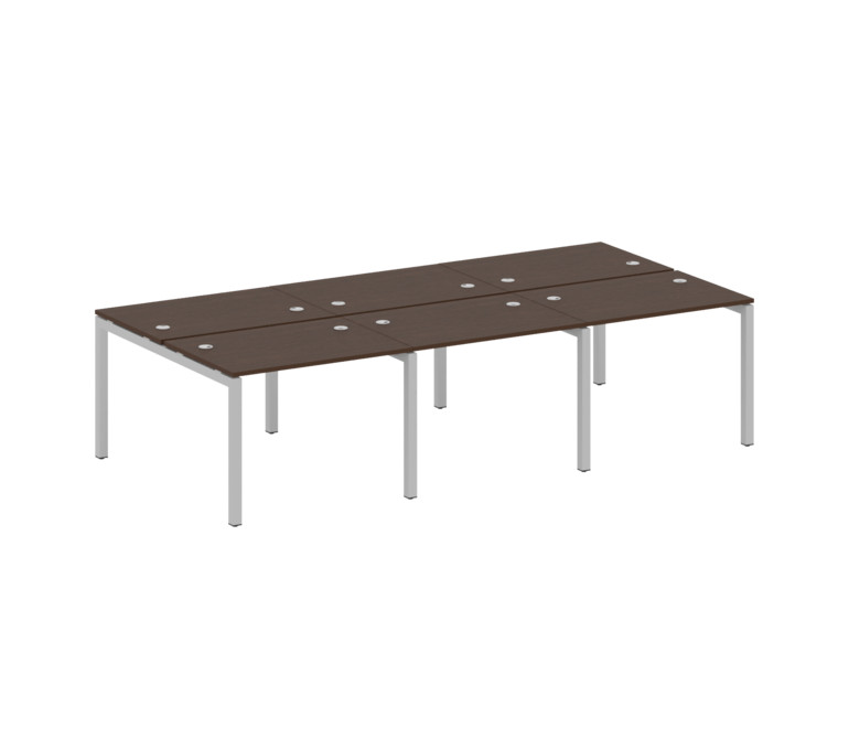 Metal System Quattro Рабочая станция на 6 раб. мест на П-образном м/к 50БП.СМ-6.1 Венге Цаво/Металл