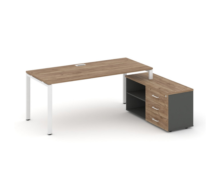 Style Project Direct Стол письменный с греденцией правой SN-6P.SRG-024.M(R) Дуб Табак/Антрацит/Дуб Т