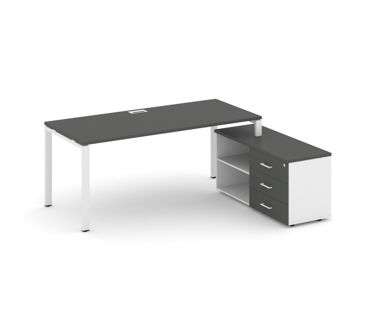 Style Project Direct Стол письменный с греденцией правой SN-6P.SRG-024.M(R) Антрацит/Белый/Антрацит/