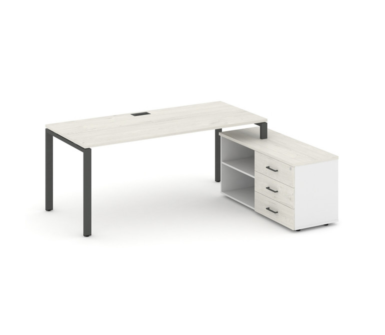 Style Project Direct Стол письменный с греденцией правой SN-6P.SRG-025.M(R) Дуб Наварра/Белый/Дуб На