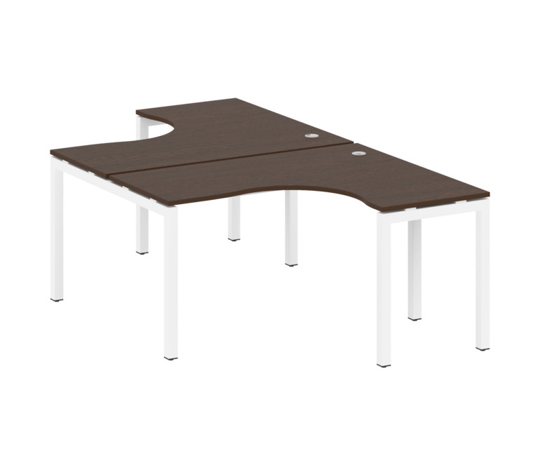 Metal System Quattro Рабочая станция криволинейная на П-образном м/к 50БП.РАС-СА-2.3 Венге Цаво/Мета