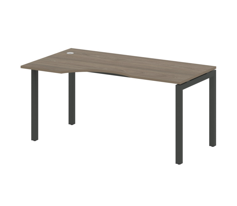 Metal System Quattro Стол криволинейный левый на П-образном м/к 50БП.СА-1 (L) Вяз Благородный/Металл