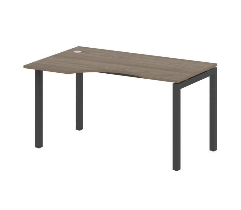 Metal System Quattro Стол криволинейный левый на П-образном м/к 50БП.СА-2 (L) Вяз Благородный/Металл