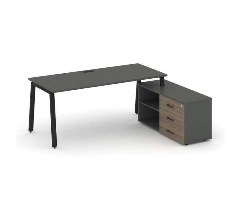 Style Project Direct Стол письменный с греденцией правой SN-6A.SRG-015.M(R) Антрацит/Антрацит/Вяз Бл