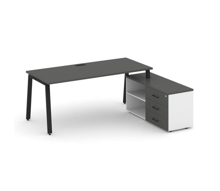 Style Project Direct Стол письменный с греденцией правой SN-6A.SRG-015.M(R) Антрацит/Белый/Антрацит/