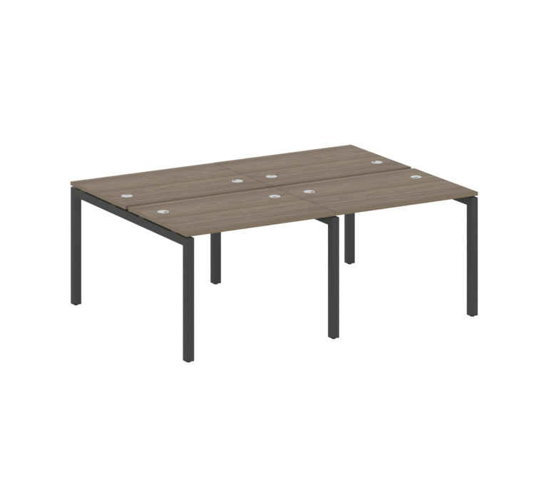 Metal System Quattro Рабочая станция на 4 места на П-образном м/к 50БП.СМ-4.1 Вяз Благородный/Металл