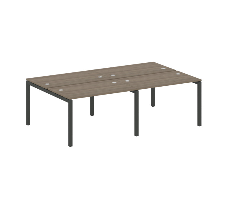 Metal System Quattro Рабочая станция на 4 места на П-образном м/к 50БП.СМ-4.2 Вяз Благородный/Металл