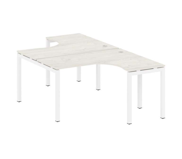 Metal System Quattro Рабочая станция криволинейная на П-образном м/к 50БП.РАС-СА-2.3 Дуб Наварра/Мет