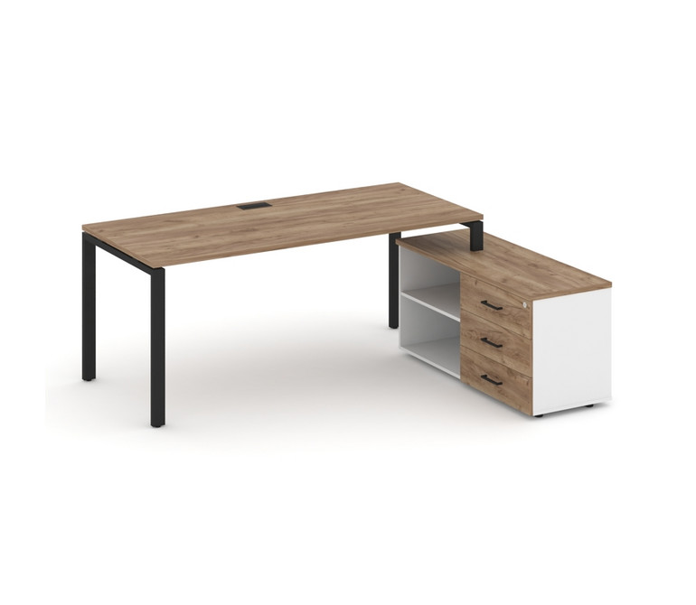 Style Project Direct Стол письменный с греденцией правой SN-6P.SRG-025.M(R) Дуб Табак/Белый/Дуб Таба