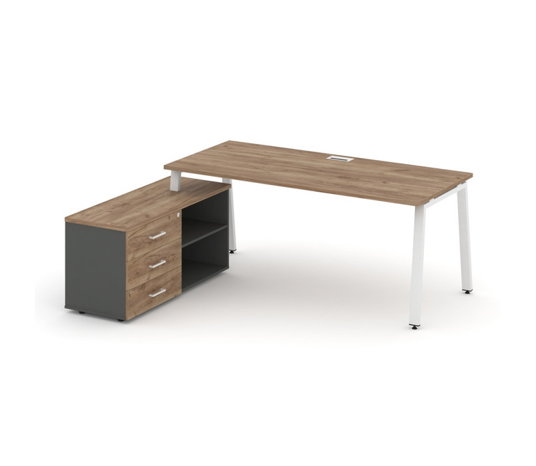 Style Project Direct Стол письменный с греденцией левой SN-6A.SRG-023.M(L) Дуб Табак/Антрацит/Дуб Та