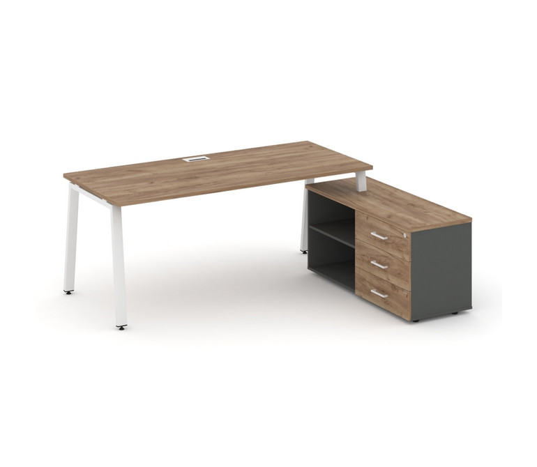 Style Project Direct Стол письменный с греденцией правой SN-6A.SRG-014.M(R) Дуб Табак/Антрацит/Дуб Т