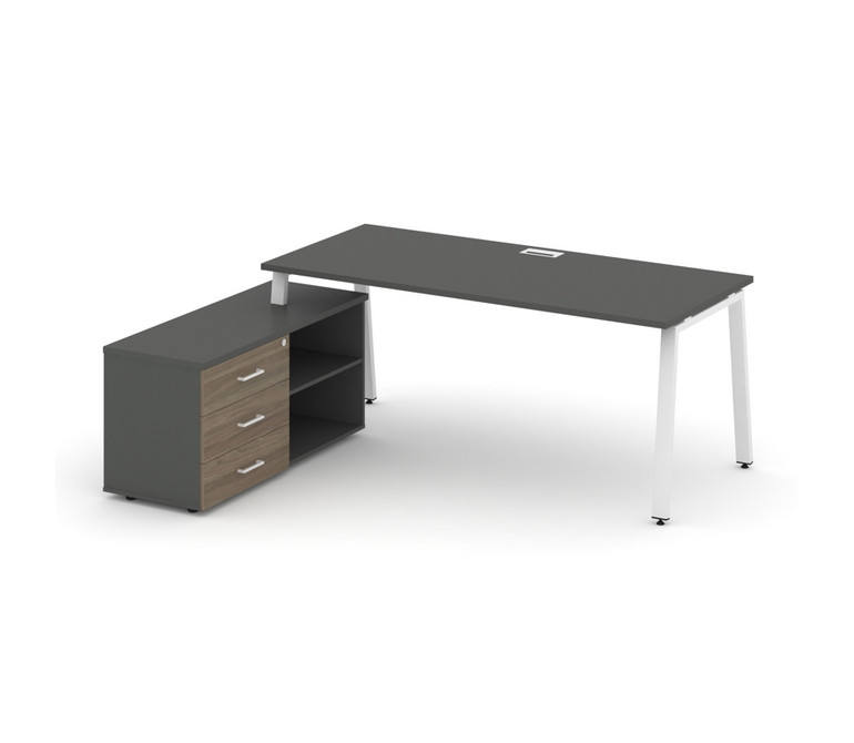 Style Project Direct Стол письменный с греденцией левой SN-6A.SRG-023.M(L) Антрацит/Антрацит/Вяз Бла