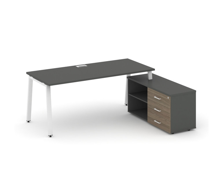 Style Project Direct Стол письменный с греденцией правой SN-6A.SRG-014.M(R) Антрацит/Антрацит/Вяз Бл
