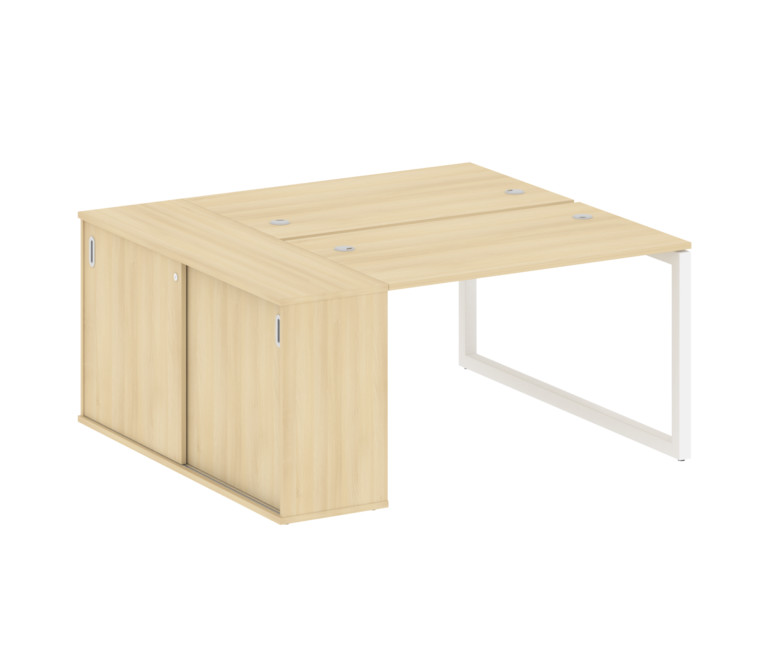 Metal System Quattro Рабочая станция с шкафом-купе на О-образном м/к 50БО.РС-СШК-1.2 Т Акация Лорка/