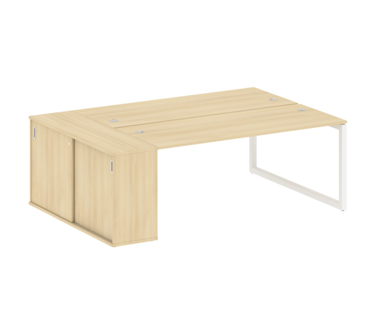 Metal System Quattro Рабочая станция с шкафом-купе на О-образном м/к 50БО.РС-СШК-1.5 Т Акация Лорка/