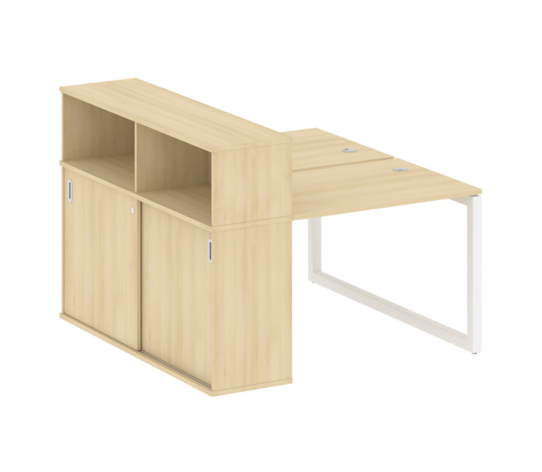 Metal System Quattro Рабочая станция с шкафом-купе на О-образном м/к 50БО.РС-СШК-2.1 Т Акация Лорка/
