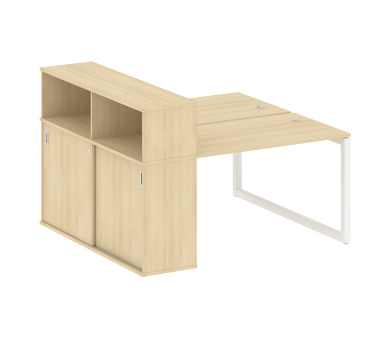 Metal System Quattro Рабочая станция с шкафом-купе на О-образном м/к 50БО.РС-СШК-2.2 Т Акация Лорка/