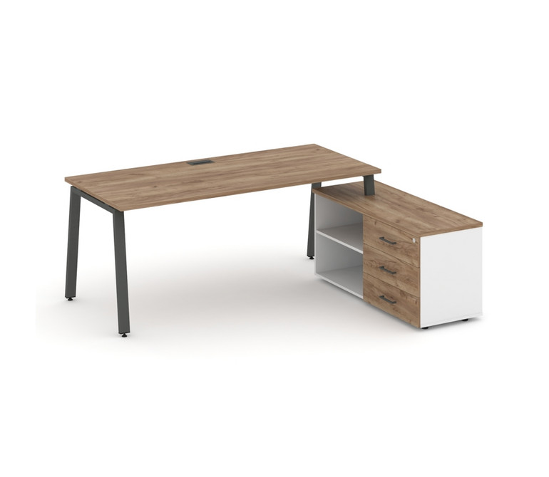 Style Project Direct Стол письменный с греденцией правой SN-6A.SRG-025.M(R) Дуб Табак/Белый/Дуб Таба