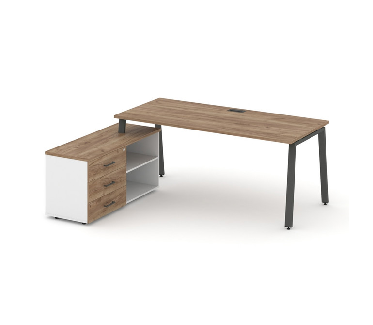 Style Project Direct Стол письменный с греденцией левой SN-6A.SRG-015.M(L) Дуб Табак/Белый/Дуб Табак