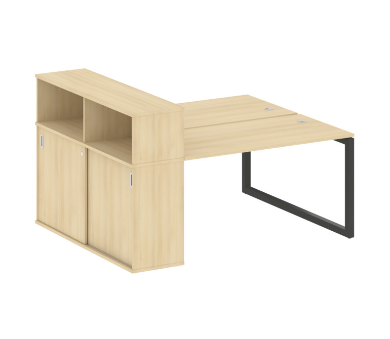 Metal System Quattro Рабочая станция с шкафом-купе на О-образном м/к 50БО.РС-СШК-2.3 Т Акация Лорка/