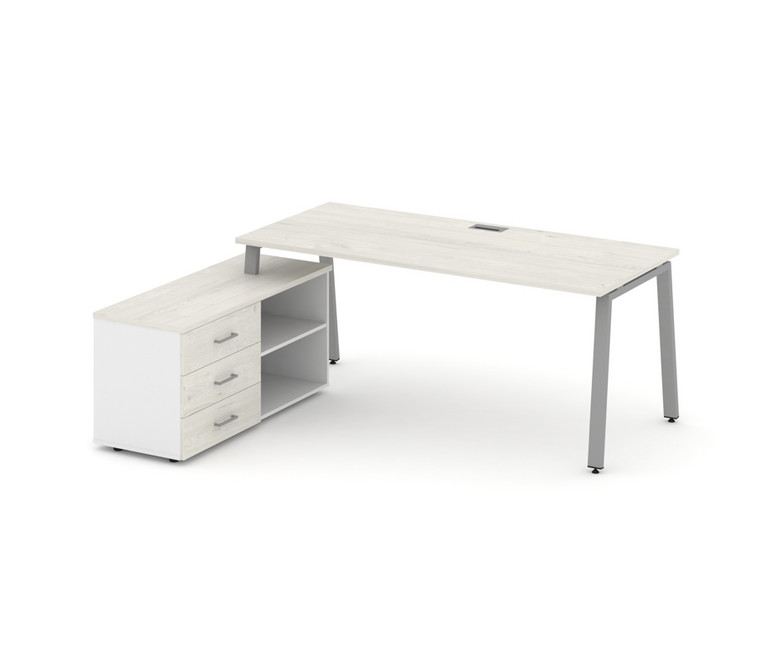 Style Project Direct Стол письменный с греденцией левой SN-6A.SRG-013.M(L) Дуб Наварра/Белый/Дуб Нав