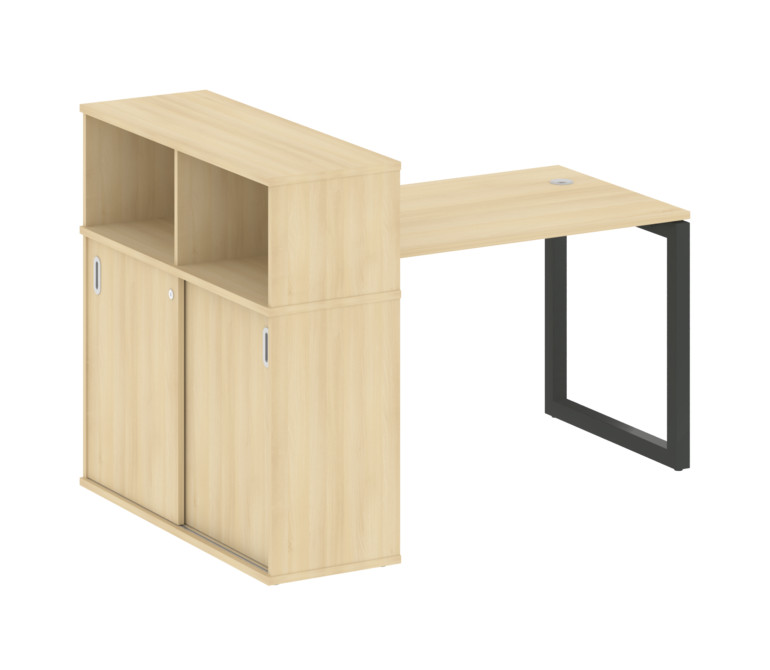 Metal System Quattro Стол письменный с шкафом-купе на О-образном м/к 50БО.РС-СШК-3.2 Т Акация Лорка/