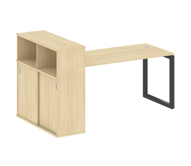 Metal System Quattro Стол письменный с шкафом-купе на О-образном м/к 50БО.РС-СШК-3.4 Т Акация Лорка/