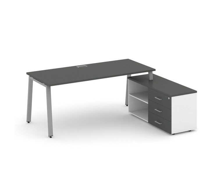 Style Project Direct Стол письменный с греденцией правой SN-6A.SRG-025.M(R) Антрацит/Белый/Антрацит/