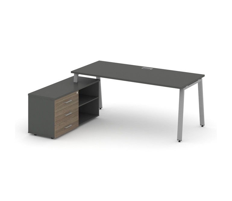 Style Project Direct Стол письменный с греденцией левой SN-6A.SRG-016.M(L) Антрацит/Антрацит/Вяз Бла