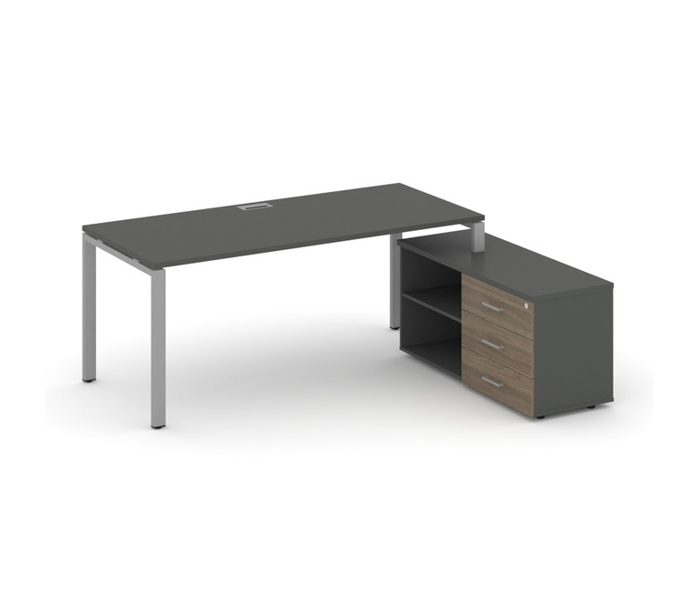 Style Project Direct Стол письменный с греденцией правой SN-6P.SRG-016.M(R) Антрацит/Антрацит/Вяз Бл