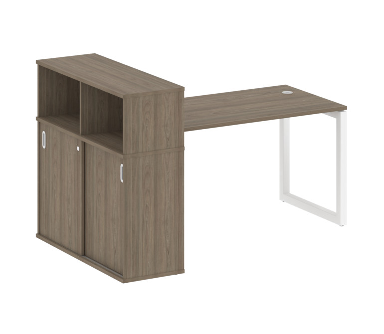 Metal System Quattro Стол письменный с шкафом-купе на О-образном м/к 50БО.РС-СШК-3.3 Т Вяз Благородн