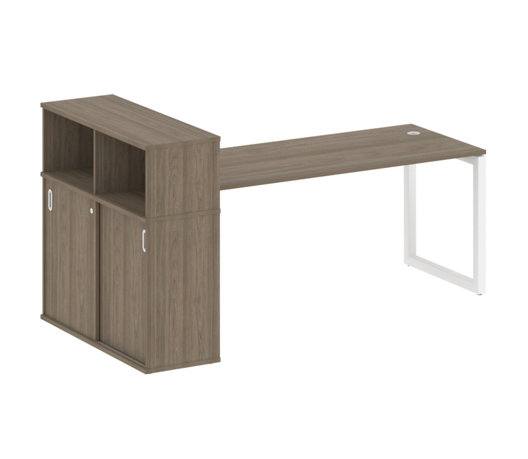 Metal System Quattro Стол письменный с шкафом-купе на О-образном м/к 50БО.РС-СШК-3.5 Т Вяз Благородн
