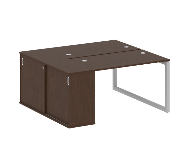 Metal System Quattro Рабочая станция с шкафом-купе на О-образном м/к 50БО.РС-СШК-1.2 Т Венге Цаво/Ме