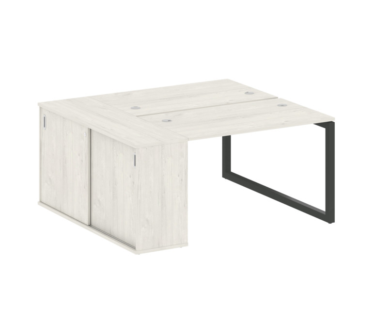 Metal System Quattro Рабочая станция с шкафом-купе на О-образном м/к 50БО.РС-СШК-1.2 Т Дуб Наварра/М