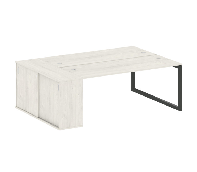 Metal System Quattro Рабочая станция с шкафом-купе на О-образном м/к 50БО.РС-СШК-1.5 Т Дуб Наварра/М