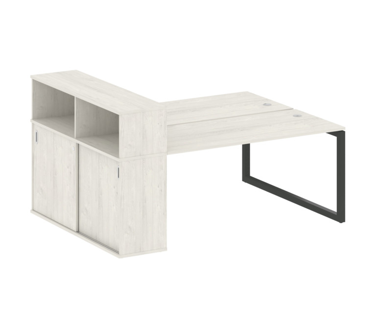 Metal System Quattro Рабочая станция с шкафом-купе на О-образном м/к 50БО.РС-СШК-2.4 Т Дуб Наварра/М