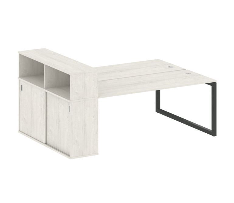 Metal System Quattro Рабочая станция с шкафом-купе на О-образном м/к 50БО.РС-СШК-2.5 Т Дуб Наварра/М