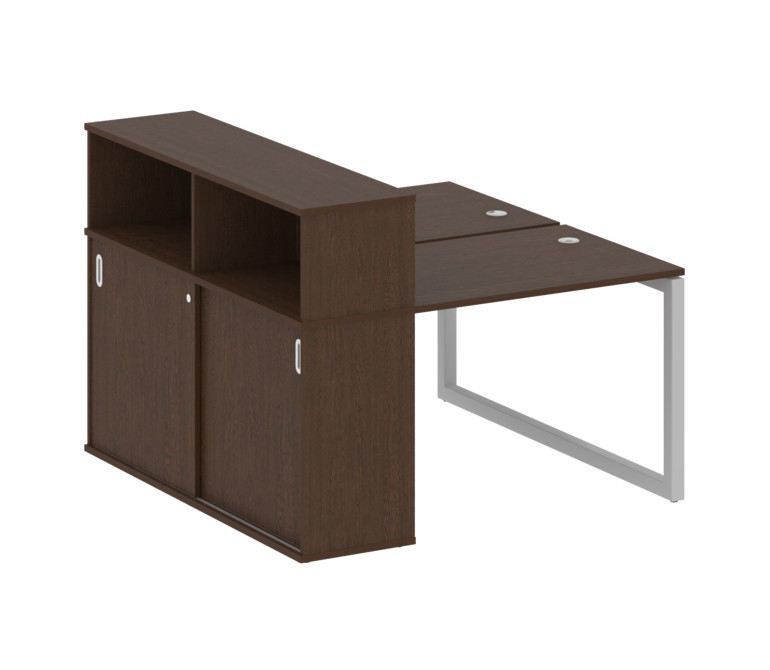 Metal System Quattro Рабочая станция с шкафом-купе на О-образном м/к 50БО.РС-СШК-2.1 Т Венге Цаво/Ме