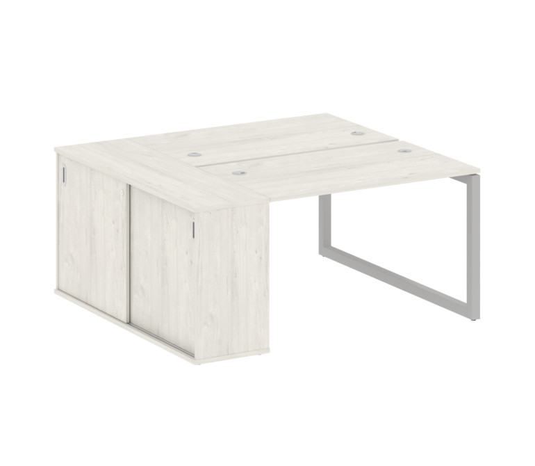 Metal System Quattro Рабочая станция с шкафом-купе на О-образном м/к 50БО.РС-СШК-1.2 Т Дуб Наварра/М