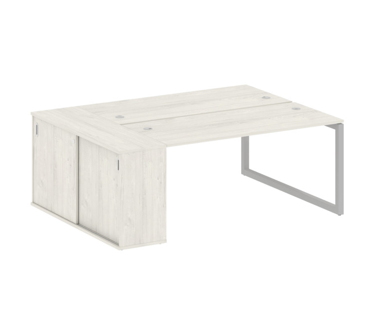 Metal System Quattro Рабочая станция с шкафом-купе на О-образном м/к 50БО.РС-СШК-1.4 Т Дуб Наварра/М